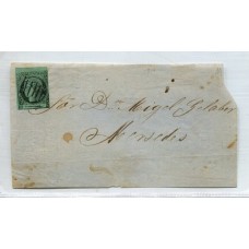 ARGENTINA 1865 GJ 5 CORRIENTES FRENTE DE CARTA CIRCULADA A MERCEDES LA ESTAMPILLA TIPO 1 DE LA PLANCHA SUELTA VALE EN CATALOGO U$ 110 Y EN CARTA U$ 275