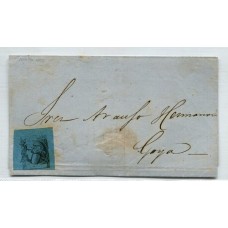 ARGENTINA 1860 GJ 3 CORRIENTES EN CARTA CIRCULADA A GOYA CON FECHA 10/7/1862 HERMOSA VARIEDAD EN LA ESTAMPILLA TIPO 7 DE LA PLANCHA U$ 220+