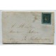 ARGENTINA 1856 GJ 1c CORRIENTES LA PRIMER ESTAMPILLA EN CARTA VARIEDAD IMPRESIÓN ACEITOSA TIPO 7 DE LA PLANCHA U$ 800