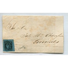 ARGENTINA 1856 GJ 1 CORRIENTES LA PRIMER ESTAMPILLA ARGENTINA EN CARTA TIPO 3 DE LA PLANCHA, MUY BONITA U$ 450