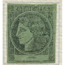 ARGENTINA 1864 GJ 4 CORRIENTES COLOR VERDE AMARILLO NUEVO TIPO 8 DE LA PLANCHA U$ 55