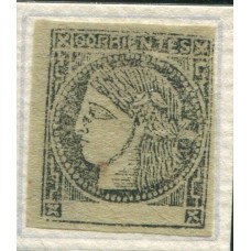 ARGENTINA 1864 GJ 4 CORRIENTES COLOR VERDE AMARILLO NUEVO TIPO 3 DE LA PLANCHA U$ 55