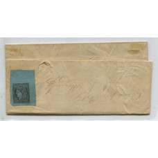 ARGENTINA 1856 GJ 1 CORRIENTES CARTA PLIEGO COMPLETO CIRCULADO DE LA CAPITAL A CURUZU CUATIA EN 15/5/1857 CON INDICACION "CORRA POR POSTAS" U$ 450
