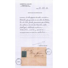 ARGENTINA 1860 GJ 2 CORRIENTES CARTA CIRCULADA A LA CAPITAL CON ESTAMPILLA VALOR PROVISORIO TACHADO A PLUMA, SON RAROS LOS SOBRES EN ESTE SELLO, CON CERTIFICADO DE AUTENTICIDAD U$ 1100