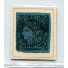 ARGENTINA 1860 GJ 3 CORRIENTES ESTAMPILLA DE GRAN CALIDAD LIBRE DE FALTAS USADO EN EL PRIMER PERIODO DE USO COMO ESPECIFICA EL CATALOGO RARISIMO TIPO 5 DE LA PLANCHA U$ 200 !!!