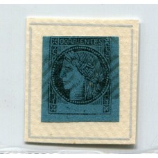 ARGENTINA 1860 GJ 3 CORRIENTES USADO CON MATASELLO TIPO 2 DE LA PLANCHA U$ 45