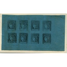 ARGENTINA 1860 GJ 3 CORRIENTES CON GOMA SIENDO 4 MINT , EL BLOQUE DE OCHO VALE U$ 200 + 50%