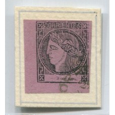 ARGENTINA 1876 GJ 11 CORRIENTES ESTAMPILLA COLOR ROSA LILA INTENSO USADO POSTAL TIPO 4 DE LA PLANCHA, MUY LINDO SELLO U$ 110