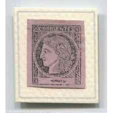 ARGENTINA 1876 GJ 11 CORRIENTES ESTAMPILLA COLOR ROSA LILA INTENSO NUEVO HERMOSO EJEMPLAR TIPO 8 DE LA PLANCHA U$ 220