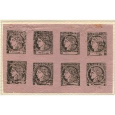 ARGENTINA 1879 GJ 16 CORRIENTES ROSA LILA BLOQUE DE 8 COMPLETO TODOS LOS SELLOS CON SU GOMA ORIGINAL Y CASI TODOS MINT EXTREMADAMENTE RARO DE ENCONTRAR ASI