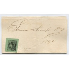 ARGENTINA 1864 GJ 4 CORRIENTES COLOR VERDE AMARILLO EN CARTA TIPO 7 DE LA PLANCHA U$ 275 HERMOSA