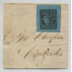 ARGENTINA 1856 GJ 1 CORRIENTES LA PRIMER ESTAMPILLA ARGENTINA EN FRAGMENTO GRANDE MEDIA CARTA