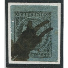 ARGENTINA 1856 GJ 1 ES LA PRIMER ESTAMPILLA ARGENTINA !!! CORRIENTES CON MUY GRANDES MARGENES U$ 45 