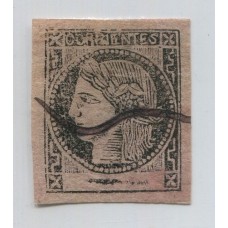 ARGENTINA 1875 GJ 09 CORRIENTES ESTAMPILLA OBLITERADA A PLUMA ESTUPENDO EJEMPLAR DE AMPLIOS MARGENES TIPO 5 DE LA PLANCHA U$ 110