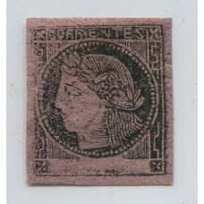 ARGENTINA 1875 GJ 09 CORRIENTES ESTAMPILLA NUEVA CON GOMA !!! RARISIMA ASI DE PERFECTA CALIDAD AMPLIO MARGENES FRESCO COLOR Y GOMA LIMPIA, QUE MAS SE PUEDE PEDIR MAGNIFICO EJEMPLAR UNA VERDADERA JOYA !!! TIPO 6 DE LA PLANCHA U$ 495 ( 330 + 50 % )