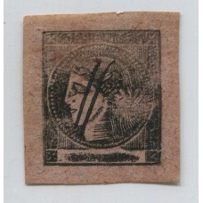 ARGENTINA 1877 GJ 13a CORRIENTES ESTAMPILLA CON VARIEDAD DOBLE IMPESION MUY RARA SUBVALUADA EN CATALOGO U$ 165