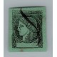 ARGENTINA 1865 GJ 5 CORRIENTES COLOR VERDE AZULADO ESTAMPILLA USADA, GRANDES MARGENES TIPO 2 DE LA PLANCHA U$ 110