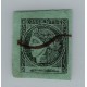 ARGENTINA 1865 GJ 5 CORRIENTES COLOR VERDE AZULADO ESTAMPILLA USADA, HERMOSA Y DE LUJO TIPO 6 DE LA PLANCHA U$ 110