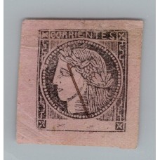 ARGENTINA 1876 GJ 11 CORRIENTES ESTAMPILLA DE AMPLIOS MARGENES TIPO 6 DE LA PLANCHA U$ 77