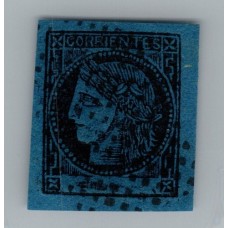 ARGENTINA 1871 GJ 7 CORRIENTES USADO CON MATASELLO POSTAL TIPO 3 DE LA PLANCHA U$ 35