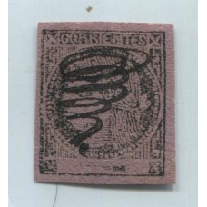 ARGENTINA 1877 GJ 15 CORRIENTES ESTAMPILLA USADA A PLUMA TIPO 1 DE LA PLANCHA MUY LINDA U$ 55