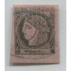 ARGENTINA 1879 GJ 16 CORRIENTES ESTAMPILLA CON MATASELLO RECEPTORIA DE MERCEDES RARA + 100 %