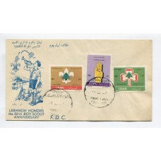 BOY SCOUT LIBANO 1962 SERIE COMPLETA DE ESTAMPILLAS SCOUTS EN CARTA