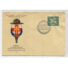 BOY SCOUT ALEMANIA SOBRE ILUSTRADO CON MATASELLO SCOUTS 1961