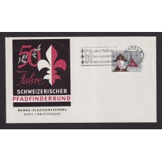 BOY SCOUTS SUIZA 1963 SOBRE ILUSTRADO CON MATASELLO ESPECIAL SCOUT