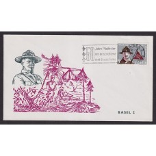 BOY SCOUTS SUIZA 1963 SOBRE ILUSTRADO CON MATASELLO ESPECIAL SCOUT