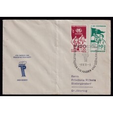 PIONEROS ALEMANIA ORIENTAL DDR 1958 SOBRE CON ESTAMPILLAS ORGANIZACIÓN SIMIL BOY SCOUT
