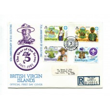BOY SCOUT ISLAS VIRGENES 1982 SOBRE CON MATASELLO SCOUTS CORREO CERTIFICADO