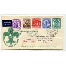 BOY SCOUT INDONESIA 1955 SOBRE CON MATASELLO SCOUTS CORREO CERTIFICADO