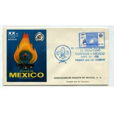 BOY SCOUT MEXICO 1965 SOBRE ILUSTRADO CON MATASELLO SCOUTS