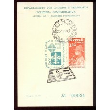 BOY SCOUTS BRASIL 1967 TARJETA CONMEMORATIVA CON MATASELLO ESPECIAL SCOUT