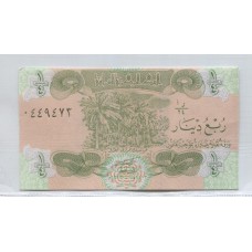 IRAQ UN CUARTO DE DINAR BILLETE SIN CIRCULAR, UNC