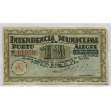 BRASIL INTENDENCIA DE PORTO ALEGRE 1930 MIL REIS RARO BILLETE EN BUEN ESTADO