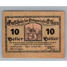 AUSTRIA 1920 BILLETE DE 10 HELLER SIN CIRCULAR