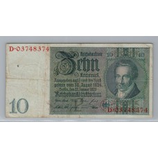 ALEMANIA 1929 BILLETE DE 10 REICHSMARK