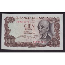 ESPAÑA 1970 BILLETE DE 100 PESETAS