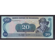 NICARAGUA 1985 BILLETE DE 20 CORDOBAS SIN CIRCULAR