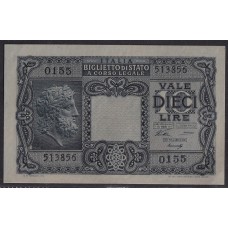 ITALIA 1944 SEGUNDA GUERRA MUNDIAL BILLETE DE 10 LIRAS SIN CIRCULAR