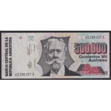 ARGENTINA COL. 730a BOT 2902 BILLETE DE 500.000 AUSTRALES SIN CIRCULAR UNC U$ 120