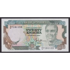 ZAMBIA 20 KWACHA BILLETE SIN CIRCULAR, UNC