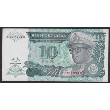 ZAIRE 1993 10NUEVOS ZAIRRES BILLETE SIN CIRCULAR, UNC