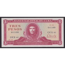 CUBA 1984 3 PESOS CHE GUEVARA BILLETE SIN CIRCULAR, UNC