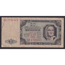POLONIA 1948 BILLETE DE 20 ZLOTYCH