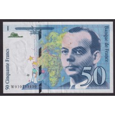 FRANCIA 1993 BILLETE DE 50 FRANCOS SAINT EXUPERY EL PRINCIPITO