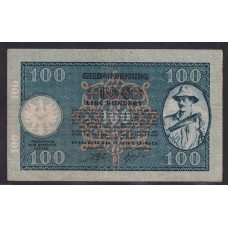 LAIBACH SLOVENIA YUGOSLAVIA OCUPACION ALEMANA 1944 SEGUNDA GUERRA MUNDIAL MUY RARO BILLETE DE 100 LIRAS