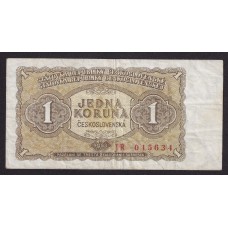 CHECOSLOVAQUIA 1953 BILLETE DE 1 KORONA